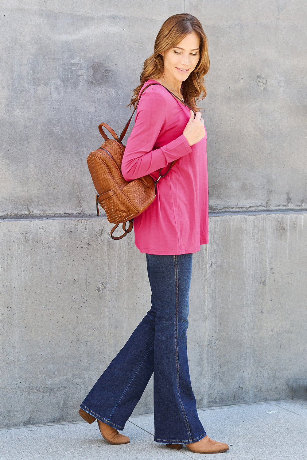 Basic Bae Full Size V-Neck Long Sleeve Top - Classique Collection