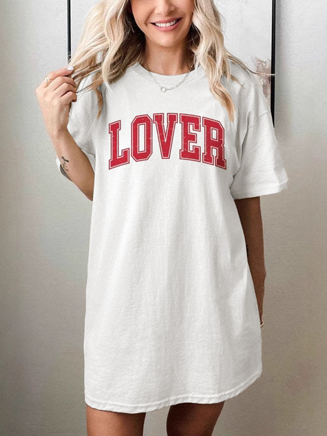 LOVER Round Neck Half Sleeve T-Shirt - Classique Collection