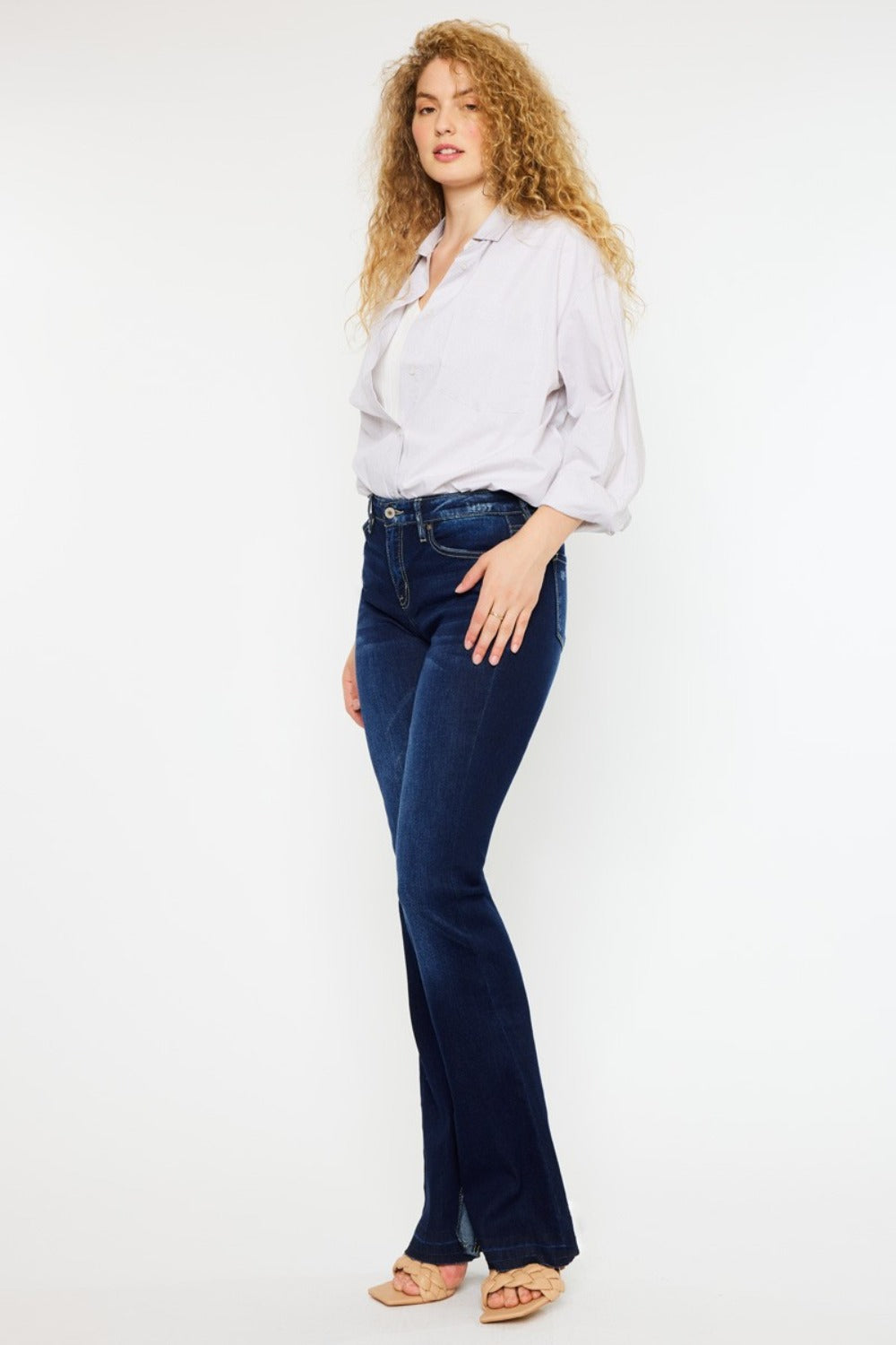 Kancan Mid Rise Slim Flare Jeans - Classique Collection
