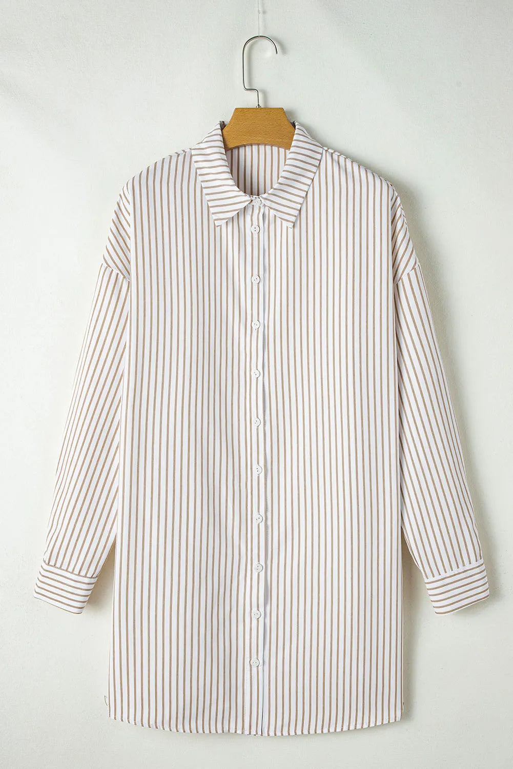 Striped Long Sleeve Mini Shirt Dress - Classique Collection