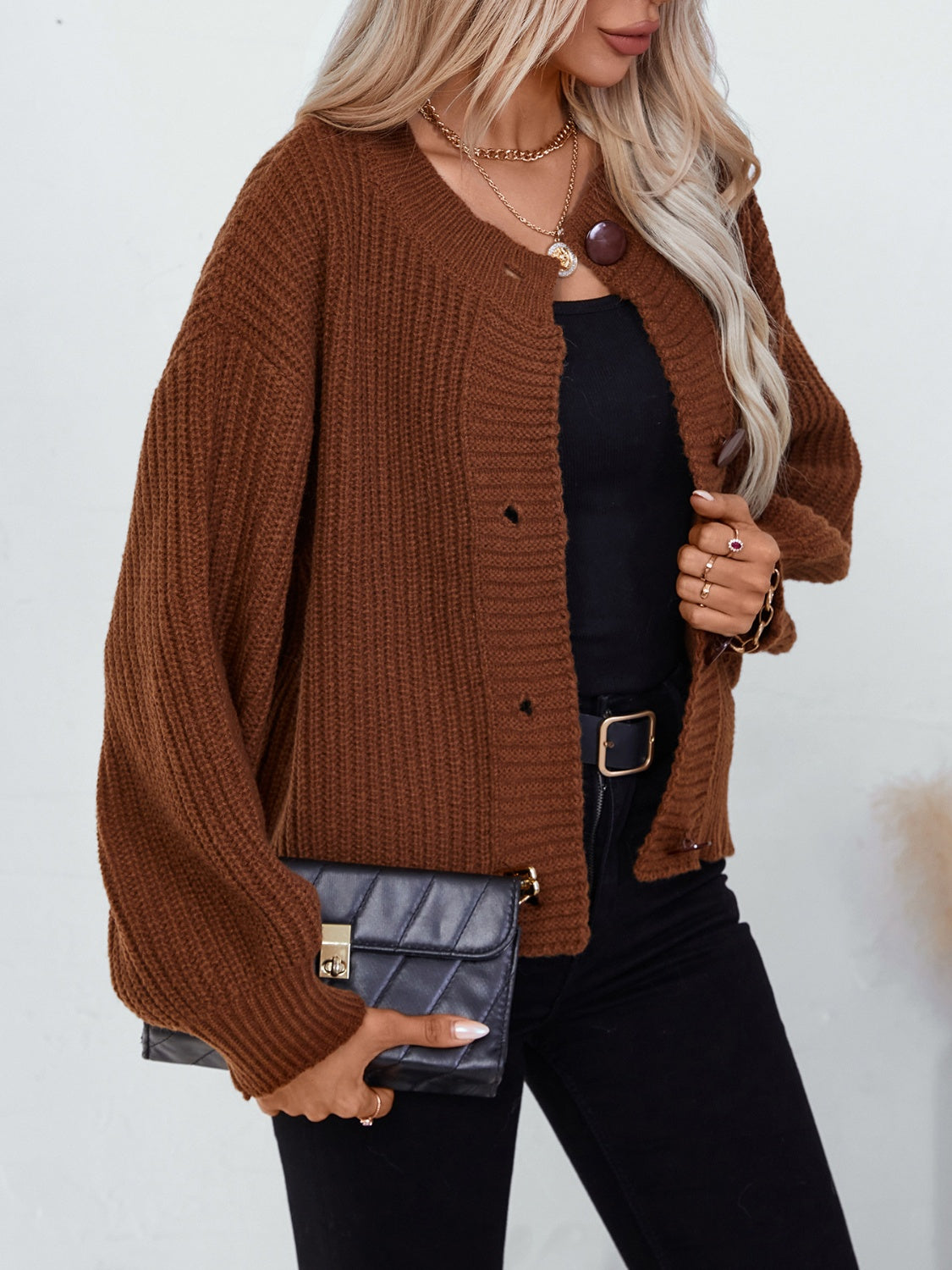 Button Down Long Sleeve Cardigan - Classique Collection