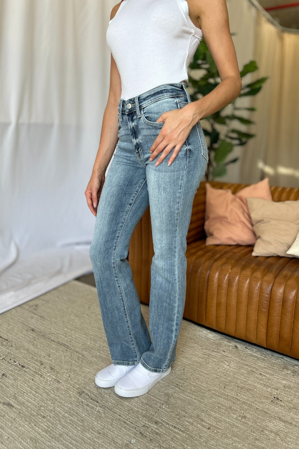 Judy Blue Full Size Medium Rise Bootcut Jeans - Classique Collection