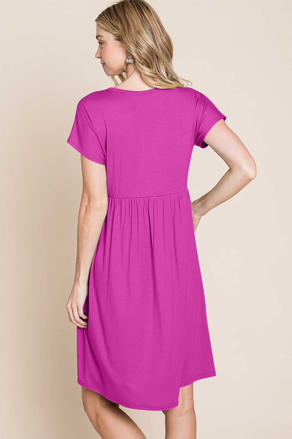 BOMBOM V-Neck Short Sleeve Dress - Classique Collection