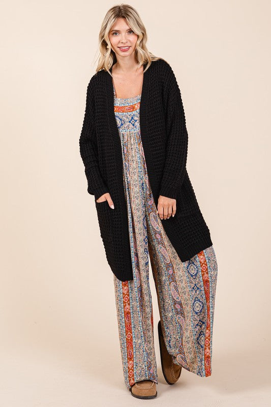 Mittoshop Open Front Long Sleeve Longline Cardigan - ClassiQ