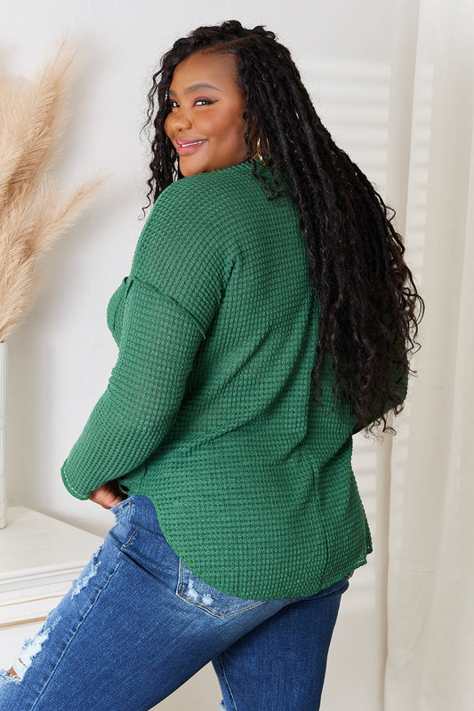 Culture Code Full Size Scoop Neck Patch Pocket Top - Classique Collection