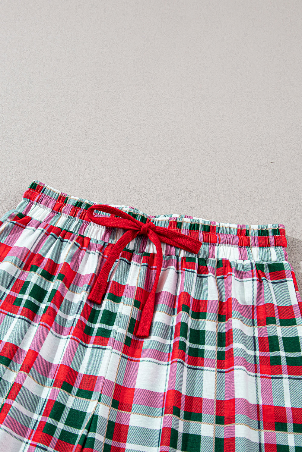 MERRY CHRISTMAS Round Neck Top and Plaid Pants Set - ClassiQ