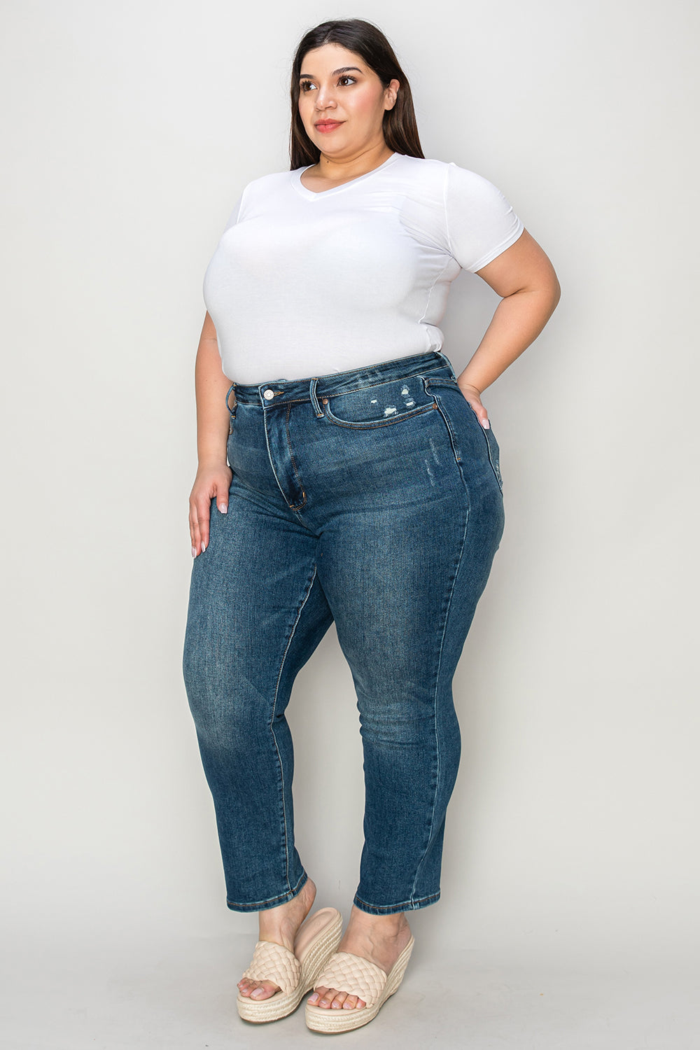 Judy Blue Full Size Tummy Control High Waist Slim Jeans - Classique Collection