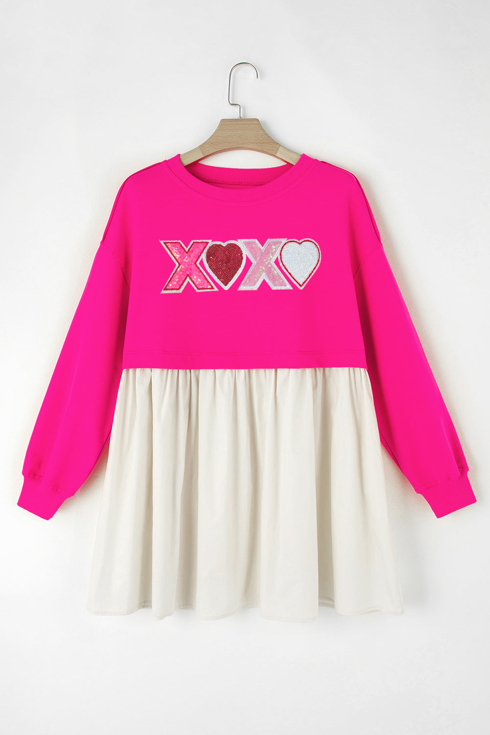 XOXO Sequin Heart Long Sleeve Dress - Classique Collection