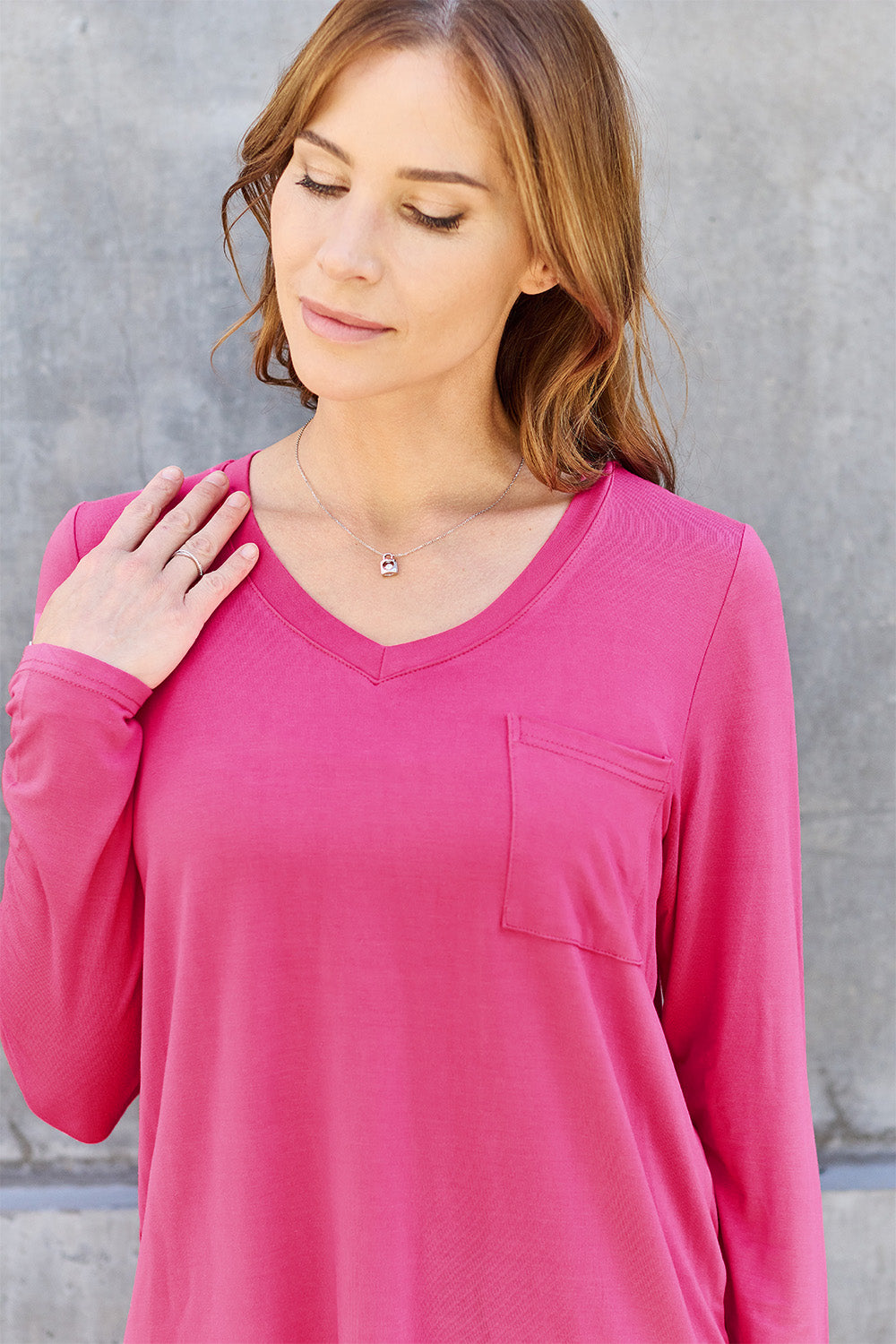 Basic Bae Full Size V-Neck Long Sleeve Top - Classique Collection
