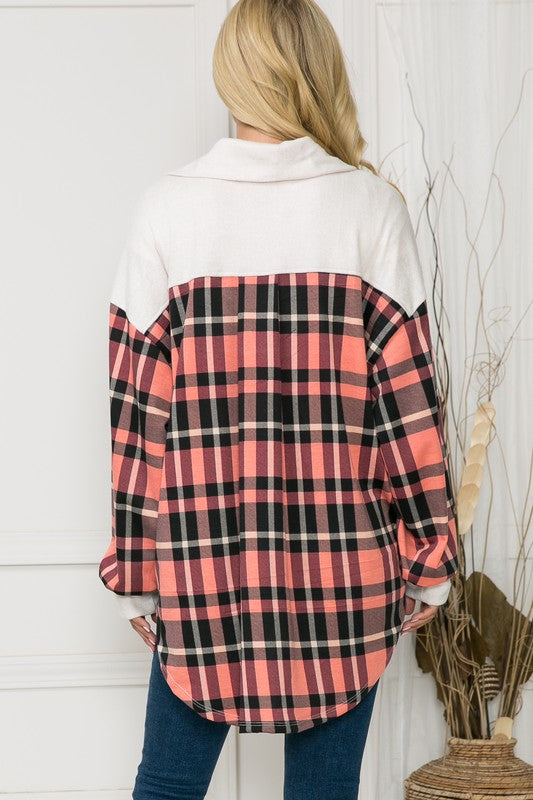 Oversized Mixed Media Knit Shacket - Classique Collection