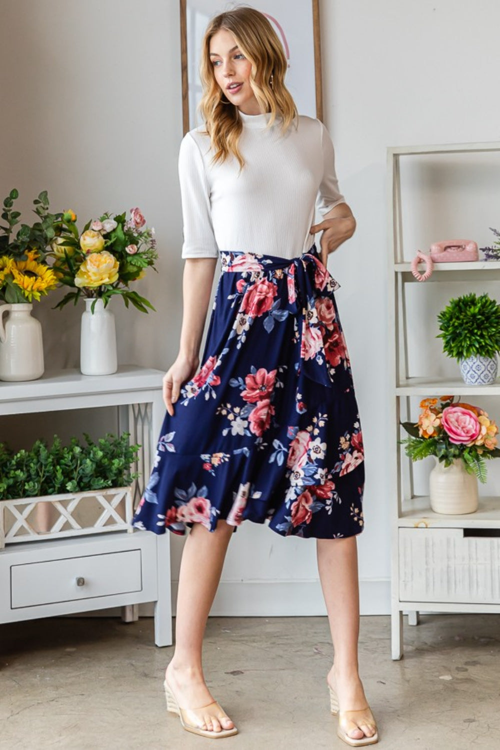 Reborn J Floral Wrap Ruffled Skirt - Classique Collection