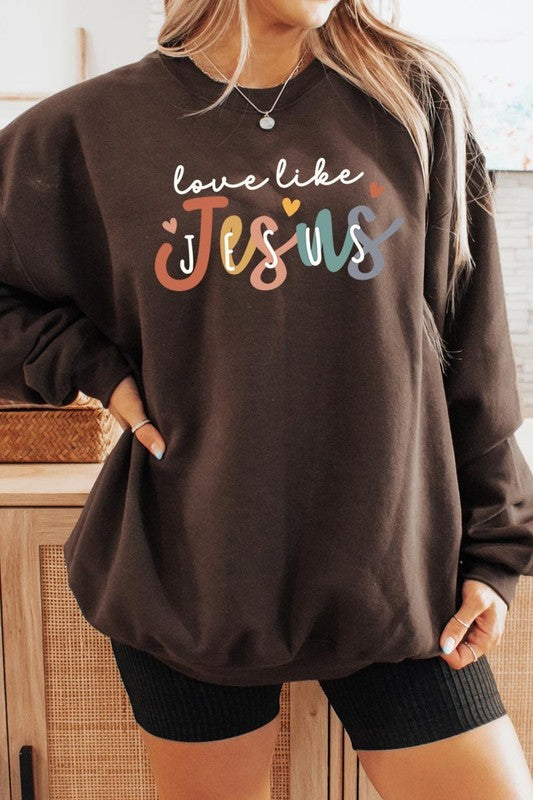 Love Like Jesus Graphic Plus Sweatshirt - Classique Collection