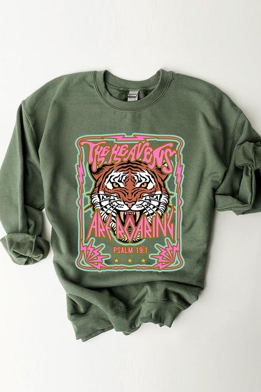 Heavens Roaring Tiger Graphic Sweatshirts - Classique Collection