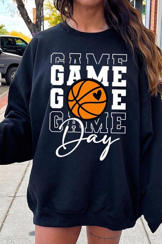 Game Day Basketball Graphic Fleece Sweatshirts - Classique Collection