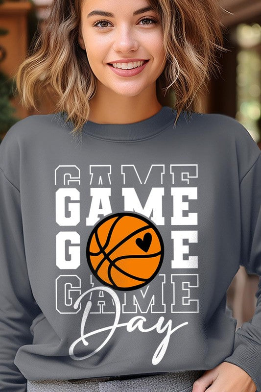 Game Day Basketball Graphic Fleece Sweatshirts - Classique Collection