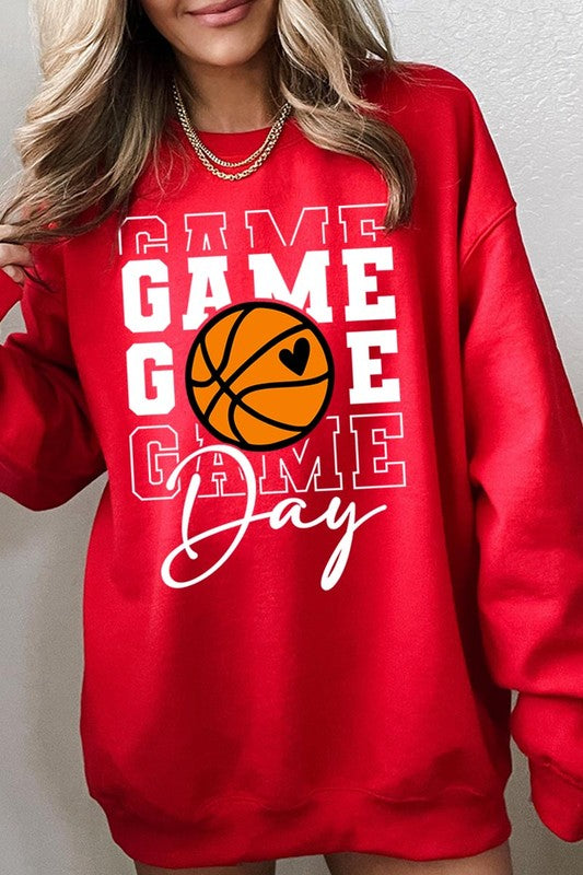 Game Day Basketball Graphic Fleece Sweatshirts - Classique Collection
