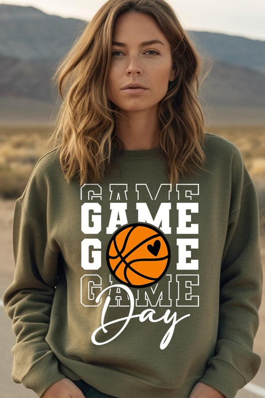 Game Day Basketball Graphic Fleece Sweatshirts - Classique Collection