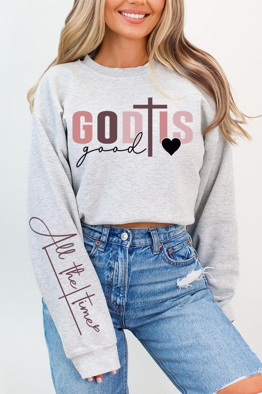 God Is Good ChristianGraphic Fleece Sweatshirts - Classique Collection