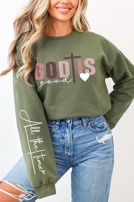 God Is Good ChristianGraphic Fleece Sweatshirts - Classique Collection