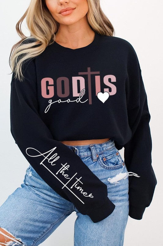 God Is Good ChristianGraphic Fleece Sweatshirts - Classique Collection