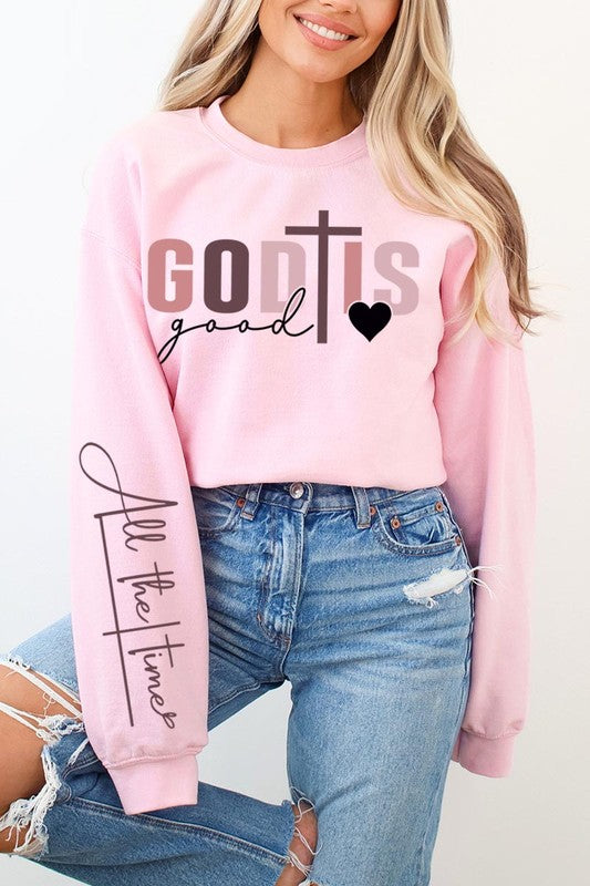 God Is Good ChristianGraphic Fleece Sweatshirts - Classique Collection
