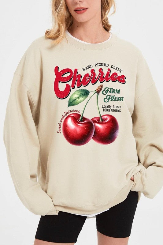 Farm Fresh Cherries Graphic Plus Sweatshirts - Classique Collection