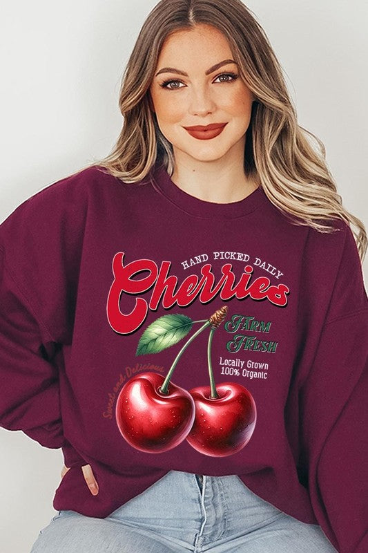Farm Fresh Cherries Graphic Plus Sweatshirts - Classique Collection