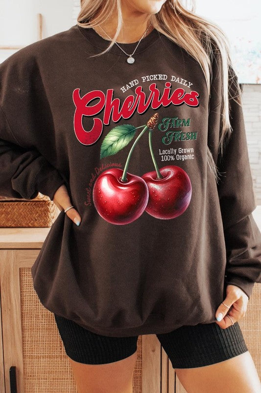 Farm Fresh Cherries Graphic Plus Sweatshirts - Classique Collection