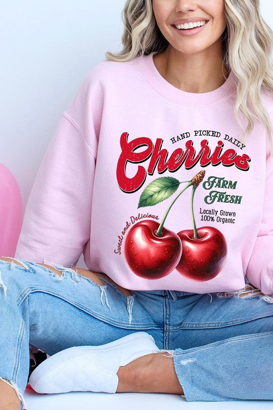 Farm Fresh Cherries Graphic Plus Sweatshirts - Classique Collection