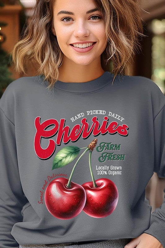 Farm Fresh Cherries Graphic Plus Sweatshirts - Classique Collection