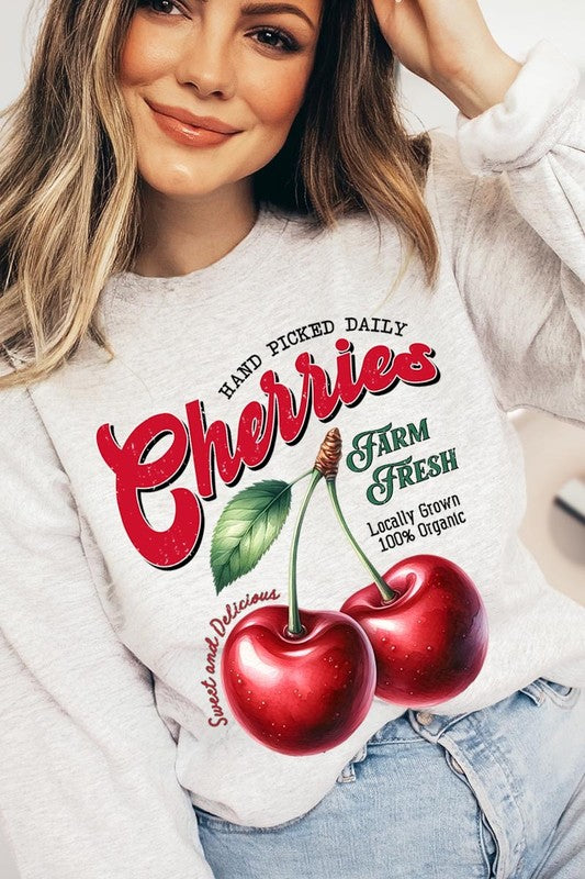 Farm Fresh Cherries Graphic Plus Sweatshirts - Classique Collection