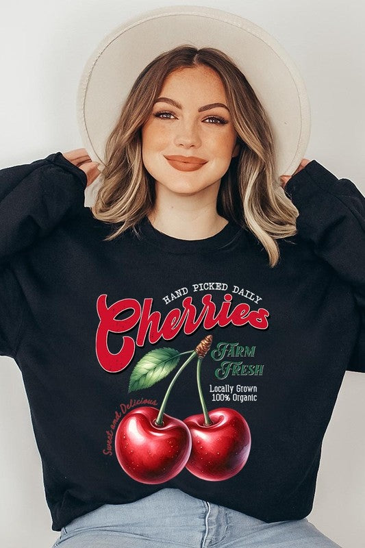 Farm Fresh Cherries Graphic Plus Sweatshirts - Classique Collection