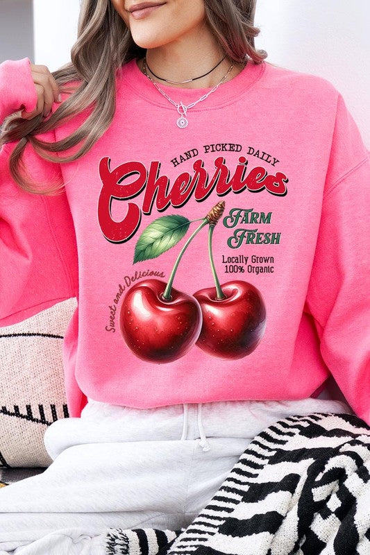 Farm Fresh Cherries Graphic Plus Sweatshirts - Classique Collection