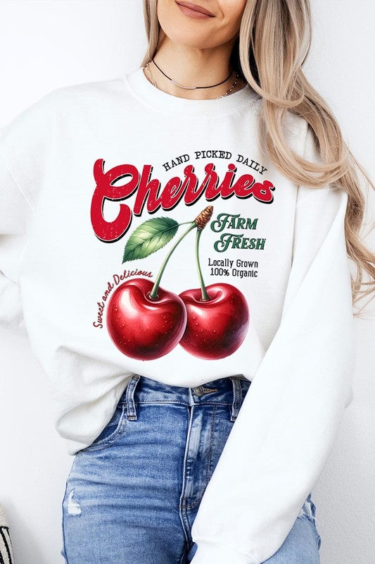 Farm Fresh Cherries Graphic Plus Sweatshirts - Classique Collection