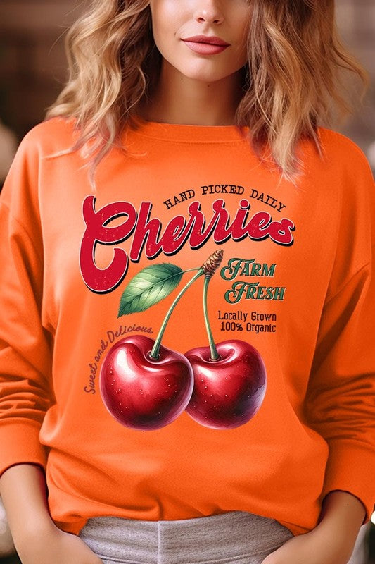 Farm Fresh Cherries Graphic Plus Sweatshirts - Classique Collection
