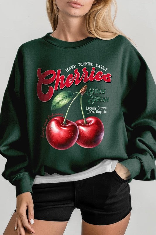 Farm Fresh Cherries Graphic Plus Sweatshirts - Classique Collection
