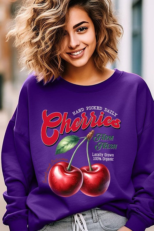 Farm Fresh Cherries Graphic Plus Sweatshirts - Classique Collection