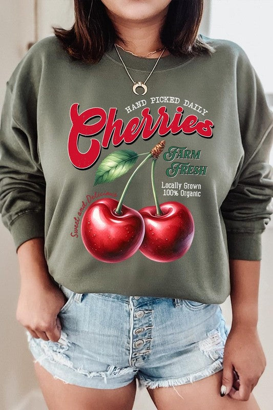 Farm Fresh Cherries Graphic Plus Sweatshirts - Classique Collection
