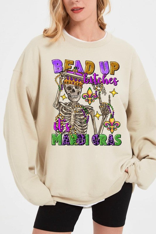 Bead Up Bitches It's Mardi Gras Plus Sweatshirts - Classique Collection