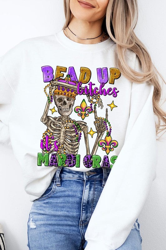 Bead Up Bitches It's Mardi Gras Plus Sweatshirts - Classique Collection