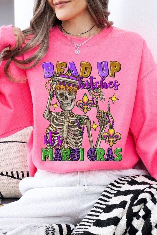 Bead Up Bitches It's Mardi Gras Plus Sweatshirts - Classique Collection