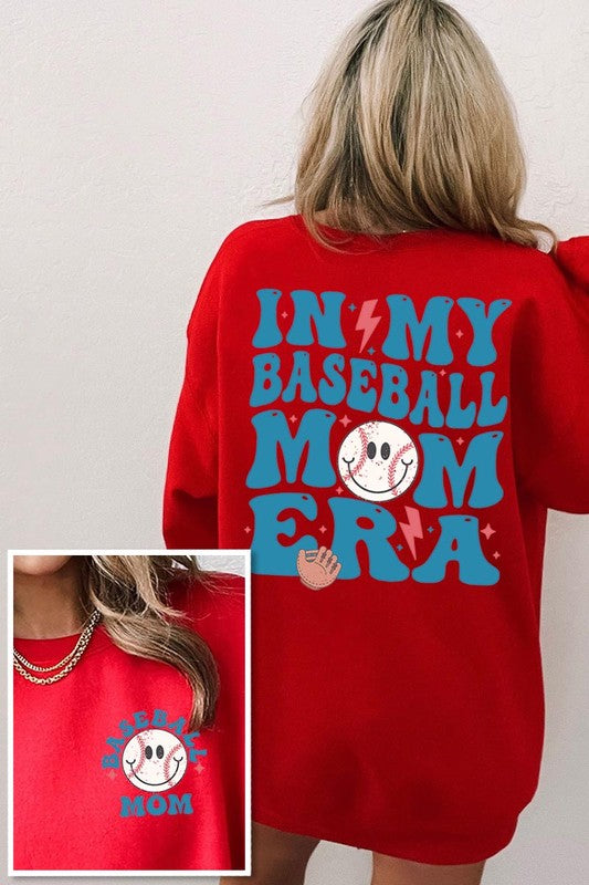 Baseball Mom Front Back Graphic Fleece Sweatshirts - Classique Collection