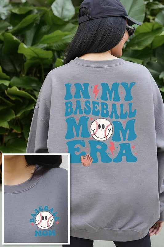 Baseball Mom Front Back Graphic Fleece Sweatshirts - Classique Collection