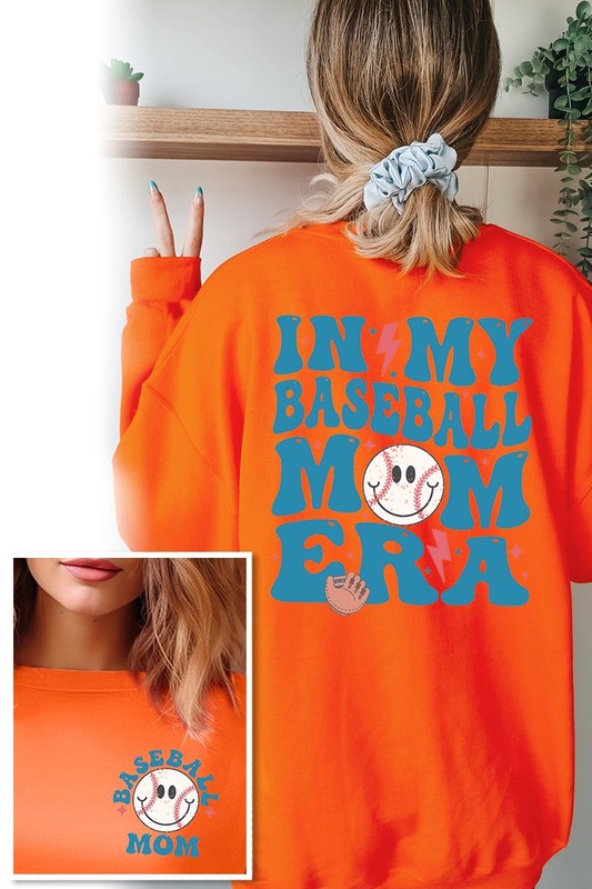 Baseball Mom Front Back Graphic Fleece Sweatshirts - Classique Collection