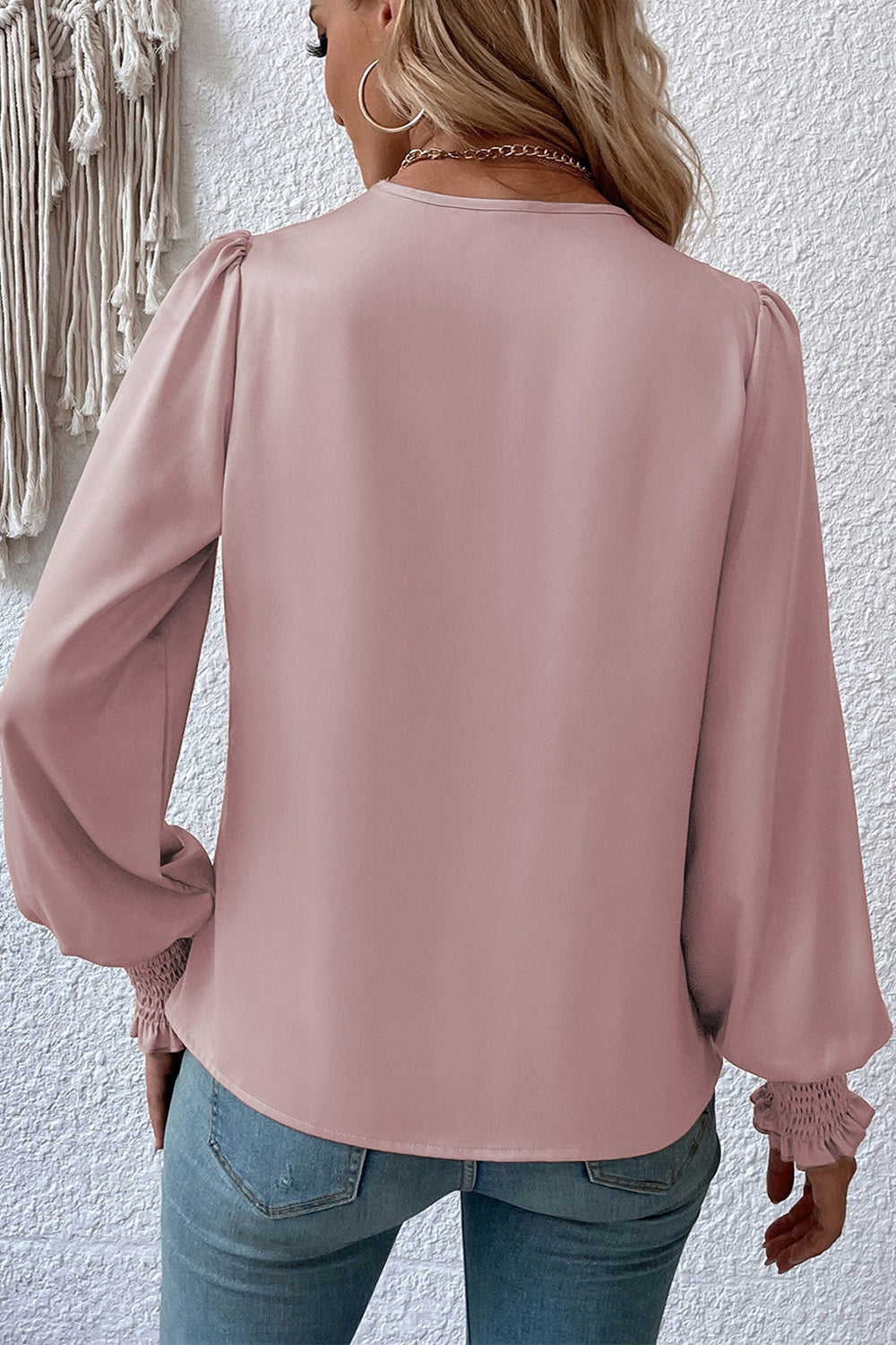 Surplice Neck Lantern Sleeve Blouse - Classique Collection