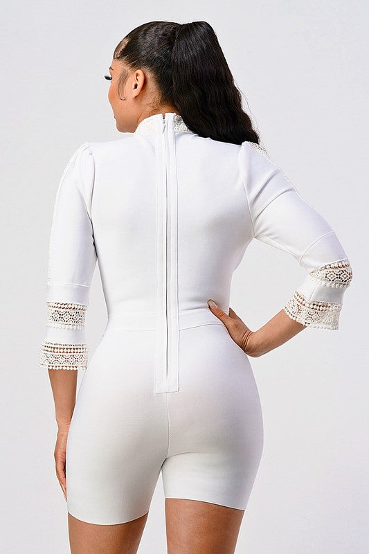 MORE THAN ENOUGH LACE BANDAGE ROMPER - Classique Collection