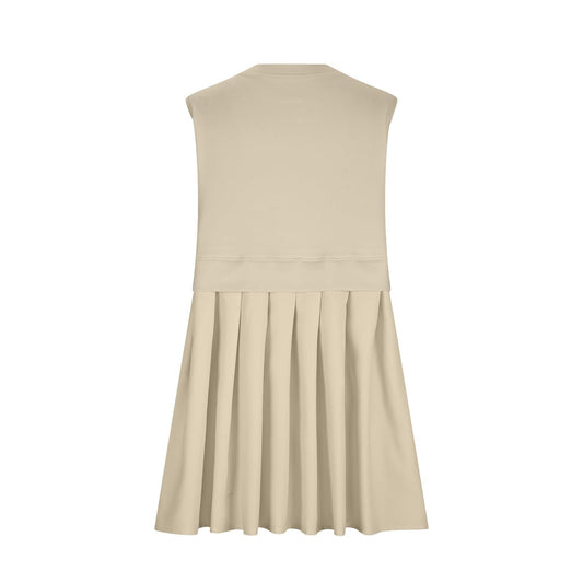 Pleated Round Neck Sleeveless Mini Dress - Classique Collection