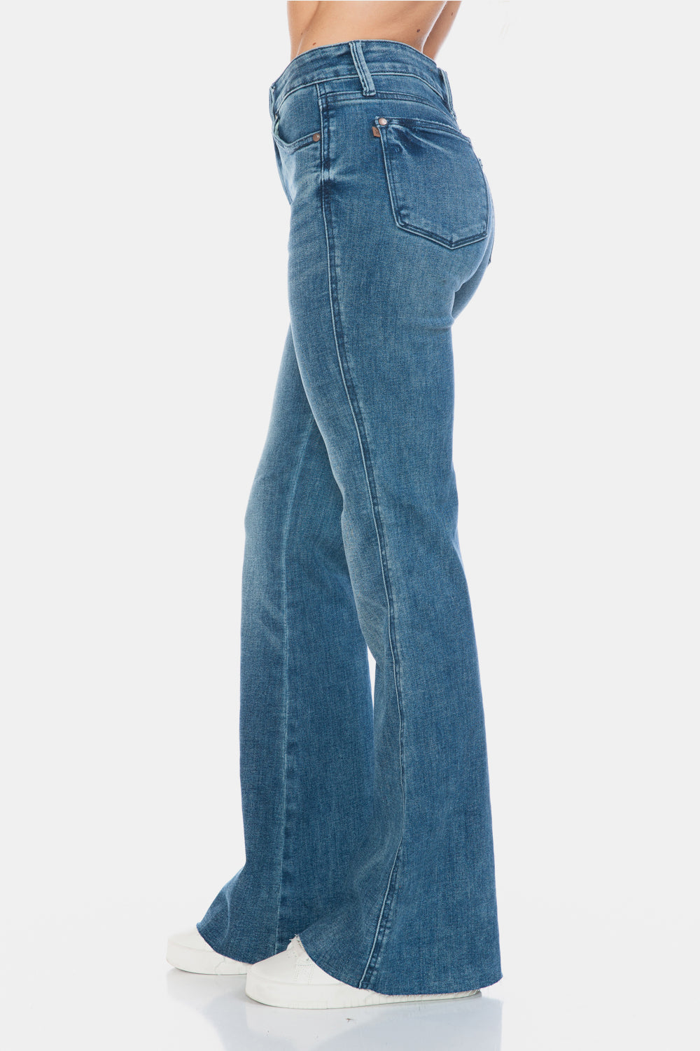 Judy Blue Full Size Tummy Control Cut Hem Flare Jeans - Classique Collection