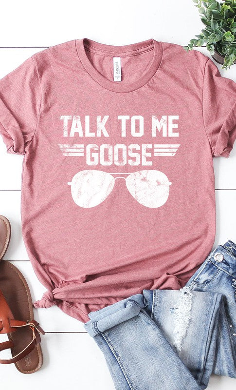 Talk to Me Goose White Ink Graphic Tee PLUS - Classique Collection