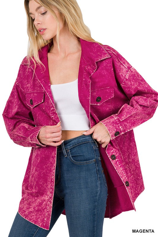 Premium Cotton Woven Vintage Washed Shacket - Classique Collection